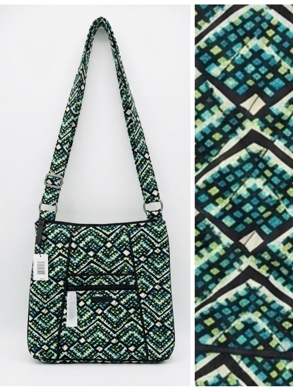 Vera Bradley Hipster Crossbody Rain Forest Colorful Multicompartment Organizer
